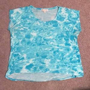 EUC Michael Kors Blue & White Top